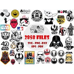 Star Wars SVG Bundle, Yoda Svg, Darth Vader Svg, R2-D2 Svg, Star Wars PNG, Star Wars Clipart, Star Wars Cut files, Star