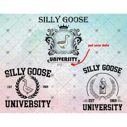 Silly Goose University svg, Silly Goose Meme design vector, Funny Silly Goose SVG, School Silly SVG