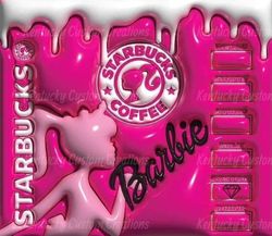 Barbie Starbucks 3D Pink PNG Sublimation Clip Art Tumbler File