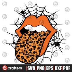 Halloween Lips Svg, Leopard Pumpkin Svg, Lips Svg, Halloween Svg