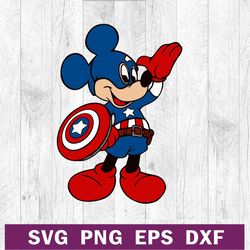 Captain america mickey disney SVG PNG DXF EPS, Captain america SVG, Mickey x captain america SVG cutting file