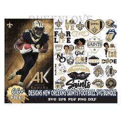 66 Designs New Orleans Saints Football Svg Bundle, Sport Svg