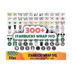 300 Starbucks Wrap Bundle Svg, Starbucks Svg, Starbuck Logo Svg