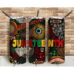 african patterns juneteenth 20oz skinny tumbler png, black history png, emancipation day png, 1865 vibes png, sublimate