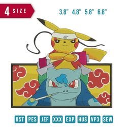 Poke Friends Pika  Ivy  File , Digital Download , Trendy Cartoon , Kawaii Anime Super Hero , Poke Pika Ivy Turtle Electr