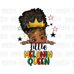 little melanin queen peekaboo png sublimation design download, afro girl png, juneteenth png, afro baby png, sublimate d