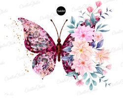Floral Butterfly SUBLIMATION design PNG, Flower Butterfly Sublimation, Butterfly PNG sublimation file, Watercolor Butter