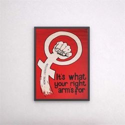 Women's Liberation Movement/Right Arm Strength Power Pose/Feminist Equality/70s 80s Riot Propaganda Protest Poster, 5 si