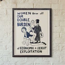 The Women's Liberation Movement/Double Exploitation/Feminist Equality/70s 80s Riot Propaganda Protest Poster, 5 sizes av