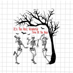 Its The Most Wonderful Time Of The Year Dancing Skeletons Autumn Svg, Funny Skeletons Autumn Svg, Skeletons Fall Yall Sv