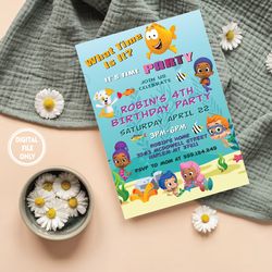 Personalized File Bubble Guppies Birthday Invitations | Printable Bubble Guppies Printable Birthday invite PNG ONLY
