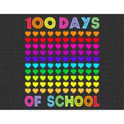 100 Days of School  Svg, Hearts Teacher Kids Svg, 100 Day Brighter Svg, Schooling Svg, Teacher Apprecation Svg