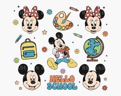 Hello School Svg, Back To School Svg, First Day Svg, Mouse Head Svg, First Day