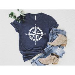 Compass Shirt, Camping Shirt, Compass Nautical Gift, Adventure Shirt, Hiking Shirt, Compass Rose, Nature Sweater, Campin