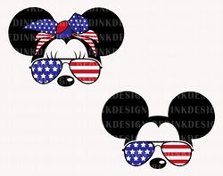 Bundle Mouse With Sunglasses Svg, Fourth of July Svg, July 4th Svg