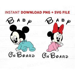 baby on board svg bundle, baby mouse svg, baby girl svg, mickey baby svg, png files for sublimation, instant download