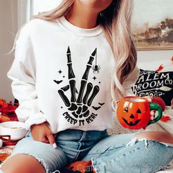 Creep it Real svg, Skeleton Hand svg, Skeleton svg, Funny Halloween SVG, Halloween Shirt SVG, Cricut Halloween, Hallowee