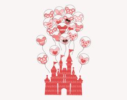 mouse balloon castle svg, valentine balloon svg, funny valentines day