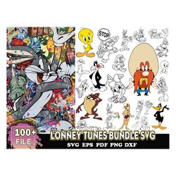 100 Lonney Tunes Bundle Svg, Animals Svg, Duckey Svg