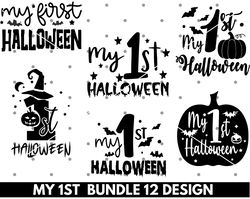 My first halloween bundle svg, First halloween svg, Halloween cricut and silhouette files, Instant download