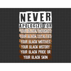 Never Apologize Black History Month Svg, Black Pride Svg, BLM Svg, African American Svg, Melanin Svg