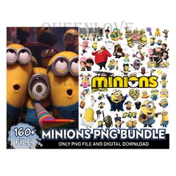 160 Files Minions PNG Bundle, Minions Clipart, Minions Images