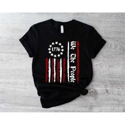 Patriotic Shirts, We The People Flag Shirt, Vintage USA Flag 1776, US Flag T-shirts,Independence Day,Patriotic Labor Day