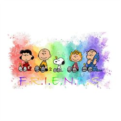 Friends Snoopy ,Woodstock, Charlie Brown, Lucy characters , png svg files for prints on demad ,tshirts mugs hoodies wall