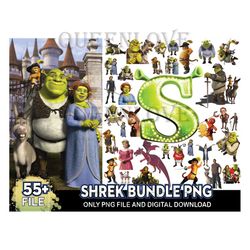 55 Files Shrek Bundle Png, Cartoon Png, Shrek Png