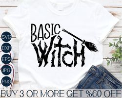 Basic Witch SVG, Girls Halloween SVG, Witchy SVG, Witch Broom Svg, Spooky Svg, Png, Svg Files For Cricut, Sublimation De