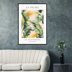 La Palma La Platanera Islas Canarias Bananas Classic Spanish Italian Kitchen Art Vintage Poster Wall Art, 4 sizes availa