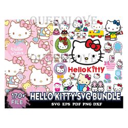 Hello Kitty Svg Bundle, Cat Svg, Cartoon Kitty Svg