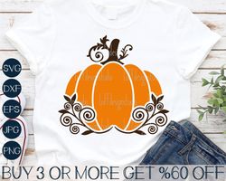 Pumpkin SVG, Fall SVG, Swirly Pumpkin SVG, Halloween Svg, Thanksgiving, Tree Branches, Png, Files for Cricut, Sublimatio
