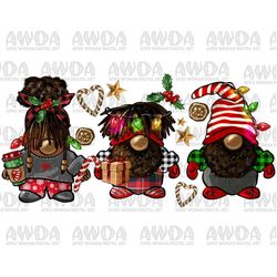 Christmas Afro Gnomes Png Sublimation Design, Christmas Afro Gnomes Png, Afro Gnomes Png, Afro American Gnome Png, Afro