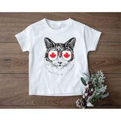 Cat Canada Day Toddler Shirt, Canada Day Gifts, Cute Canadian Kids Gift Tee, Canada Baby Onesie,1st Of July Shirts,Maple