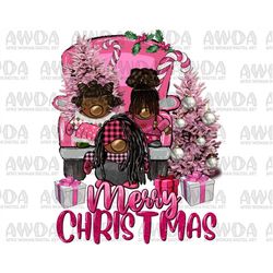 Pink Christmas Afro Gnomes Png Sublimation Design, Afro Gnome Png, Pink Christmas Png, Christmas Gnome Png, Merry Christ