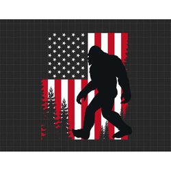 Bigfoot 4th of July American USA Flag Patriotic Svg, American Patriotic Sasquatch, The Fourth of July, Svg, Png Files Fo