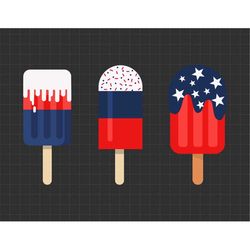 Patriotic Ice Cream Popsicle Svg, Independence Day, Patriotic Svg, Fourth of July Svg, Svg, Png Files For Cricut Sublima
