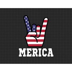 Merica Rock Sign 4th of July Vintage American Flag Svg, American Patriotic, The Fourth of July, Svg, Png Files For Cricu
