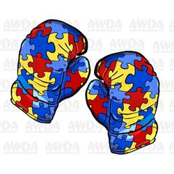 Autism boxing gloves png sublimation design download, Autism Awareness png, Autism png, Autism puzzle png, sublimate des