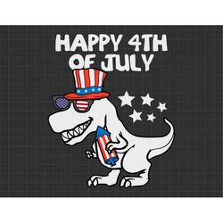 Happy 4th of July Dinosaur Svg, American Patriotic, Independence Day, Because Of The Brave, Svg, Png Files For Cricut Su