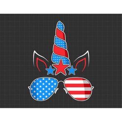 Unicorn Glasses 4th of July American Flag Svg, American Patriotic, Independence Day, Merica, Svg, Png Files For Cricut S