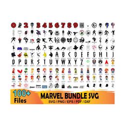 100 Marvel Bundle Svg, Spider Man Svg, Spiderman Bundle Svg