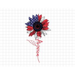America Sunflower 4th Of July American Flag Patriotic Svg, Merica Svg, Independence Day, Patriotic, Svg, Png Files For C
