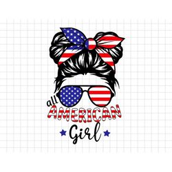 All American Girl Patriotic US Flag Svg, American Patriotic, The Fourth of July, Svg, Png Files For Cricut Sublimation