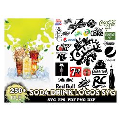 250 Soda Drink Logos Svg, Trending Svg, Soda Drink Svg