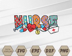 Nursing Nurse Heartbeat Stethoscope Nursing Students Svg, Eps, Png, Dxf, Digital Download
