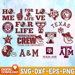 Bundle 13 Files Texas AM Aggies Football Team svg, Texas AM Aggies svg, N C A A Teams svg, N C A A Svg, Png, Dxf, Eps, I