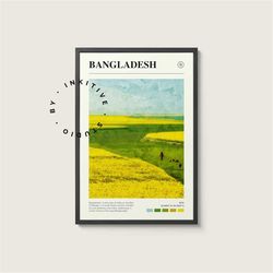 Bangladesh Poster - Asia - Digital Watercolor Photo, Painted Travel Print, Framed Travel Photo, Wall Art, Home Decor, Tr