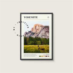 Yosemite Poster - National Park - Digital Watercolor Photo, Painted Travel Print, Framed Travel Photo, Wall Art, Home De